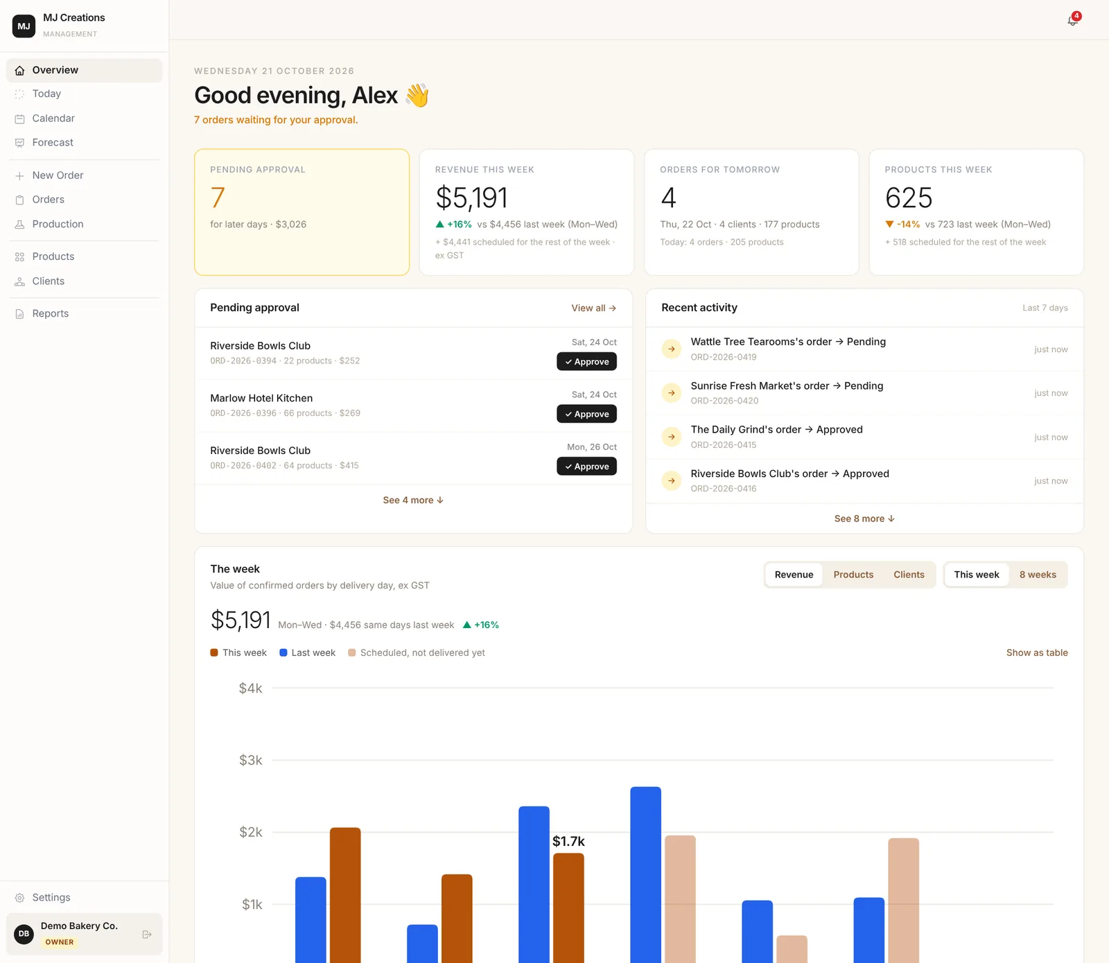 MJ Creations — Order System — screenshot 2