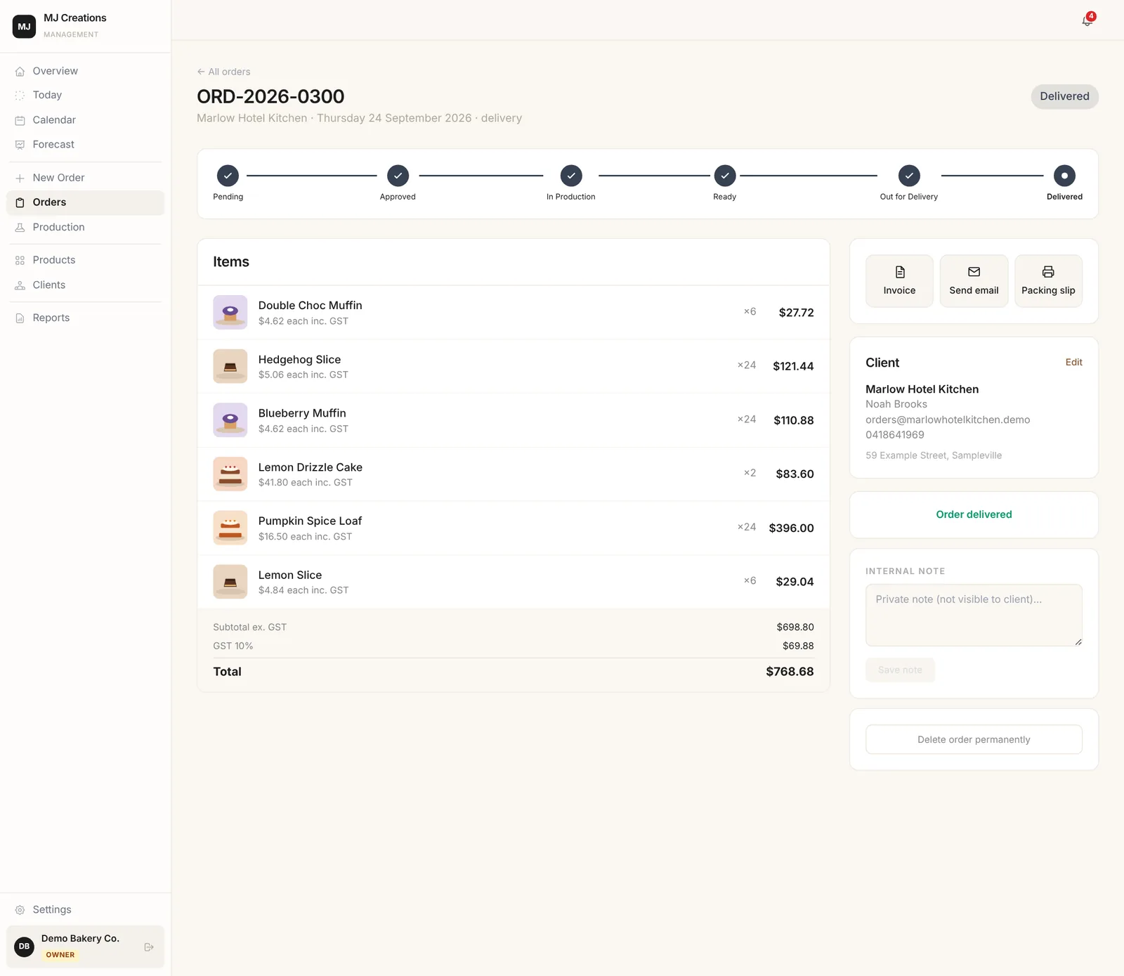 MJ Creations — Order System — screenshot 4