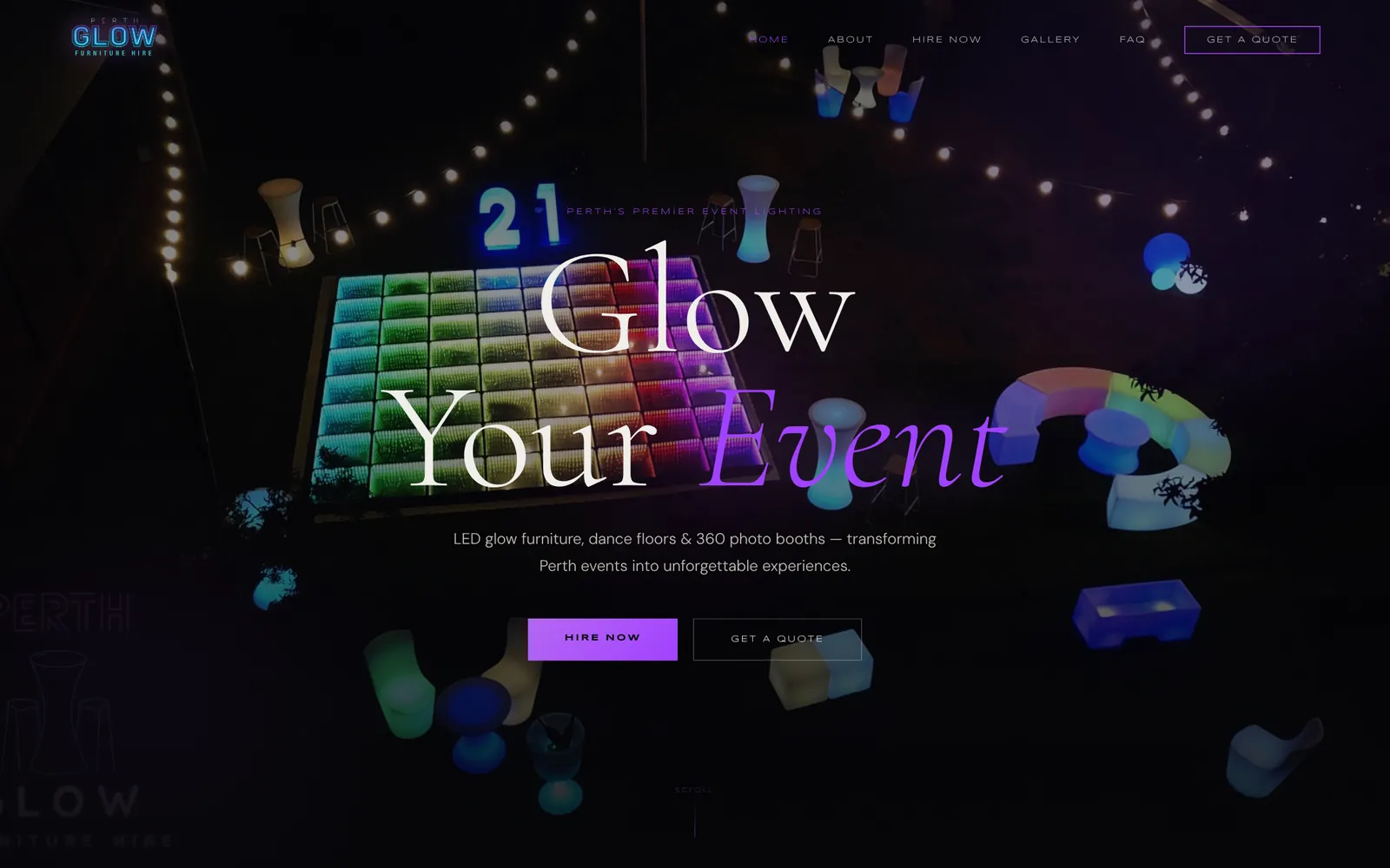Perth Glow — Website — screenshot 2