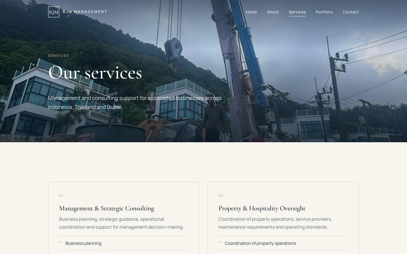RJM Management — Website — screenshot 5